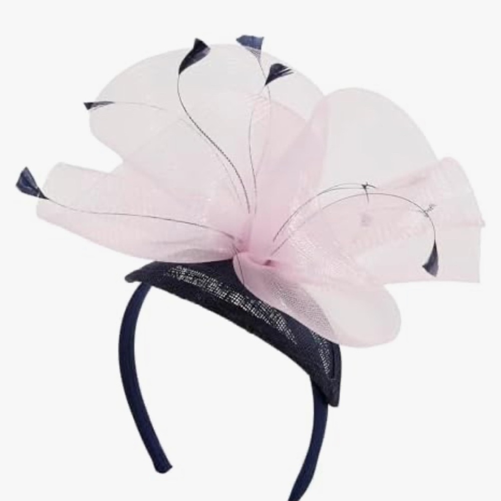 VINEYARD VINES KENTUCKY DERBY FEATHERED FASCINATOR NAUTICAL NAVY RARE FIND